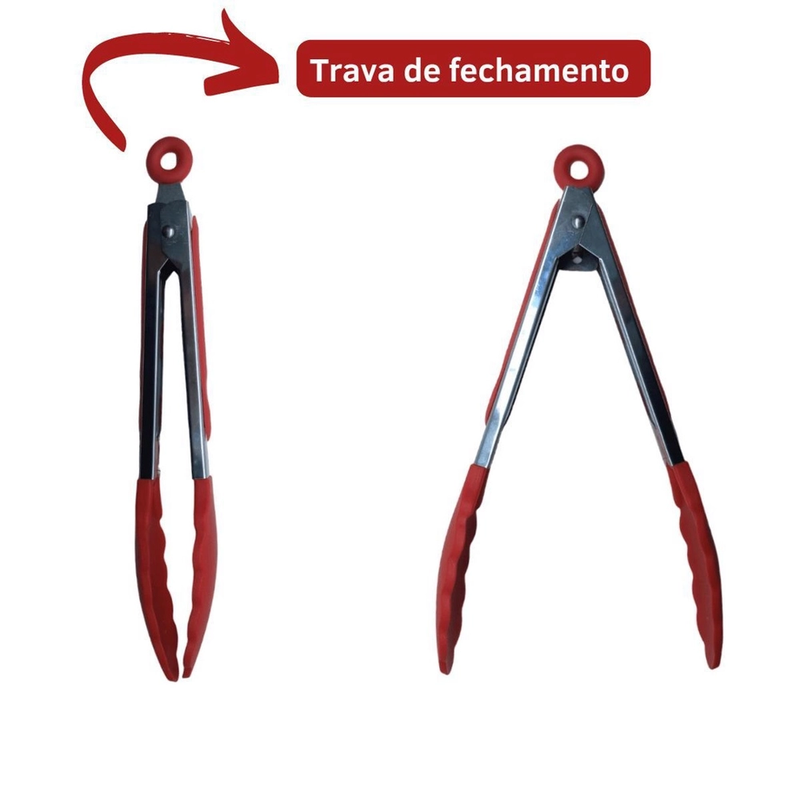 VERMELHO - Conjunto de Utensílios de Cozinha 12Pçs - Silicone e Cabo de Madeira