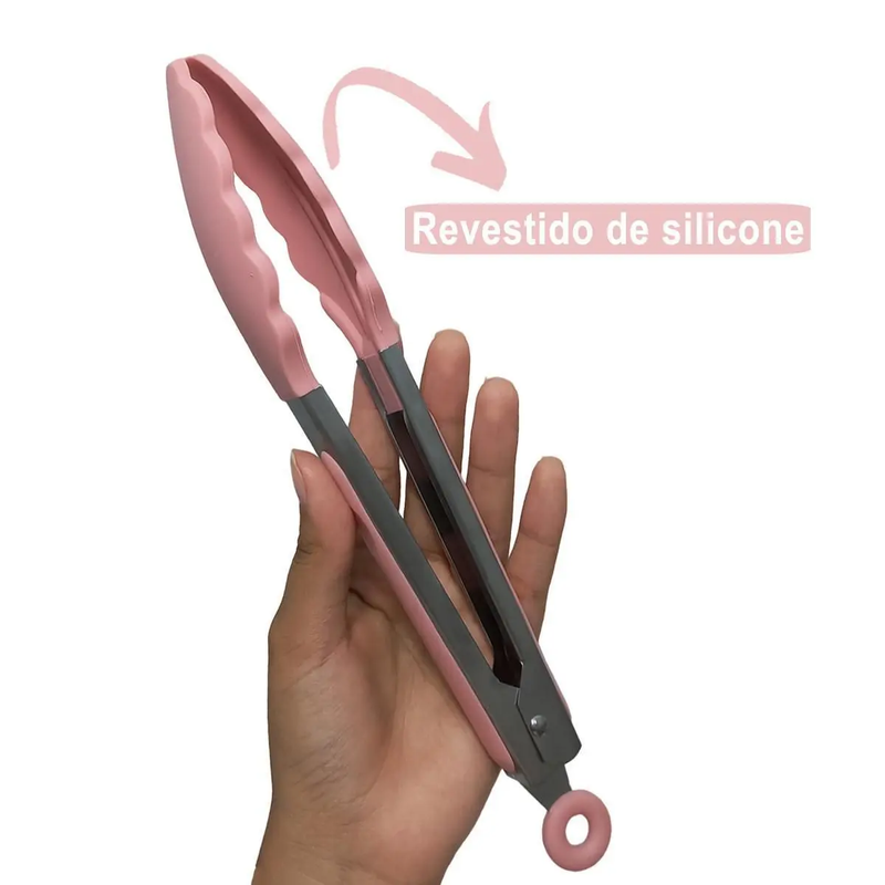 ROSA - Conjunto de Utensílios de Cozinha 12Pçs - Silicone e Cabo de Madeira