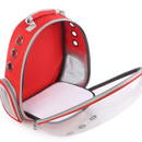 VERMELHO - Mochila Pet Transporte para Cães e Gatos Visão Ampla com Entrada de Ar
