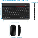 PRETO - Conjunto de Teclado + Mouse Sem Fio Bluetooth Para Notebook e Tablet