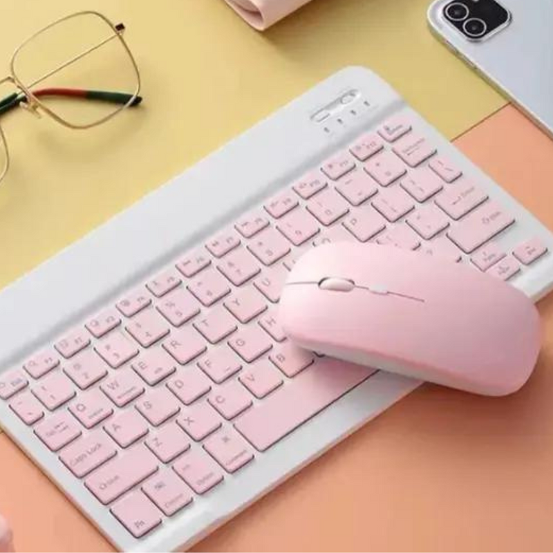 ROSA - Conjunto de Teclado + Mouse Sem Fio Bluetooth Para Notebook e Tablet