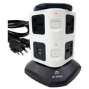 Torre de 2 ANDARES - Tomadas Elétrica com 7 Entradas Universais + 2 Portas USB