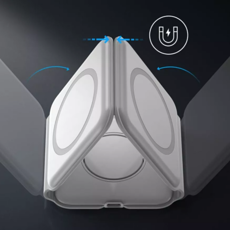 CARREGADOR PORTÁTIL DOBRÁVEL Magsafe 3 em 1- Branco