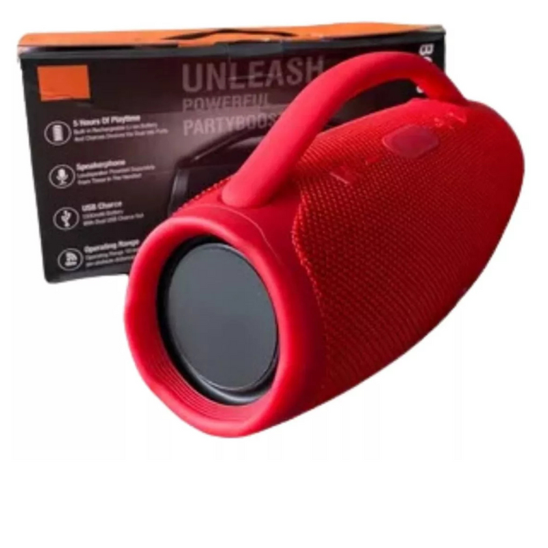 VERMELHA - Caixa De Som Boombox Bluetooth Bivolt