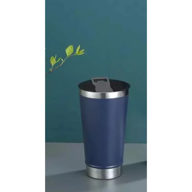Personalizado - Copo Térmico Inox com TAMPA e ABRIDOR (473 ml) - Azul Escuro