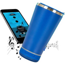Personalizado Bluetooth - Copo Térmico Som Led e TAMPA com ABRIDOR (420 ml) - Azul Marinho