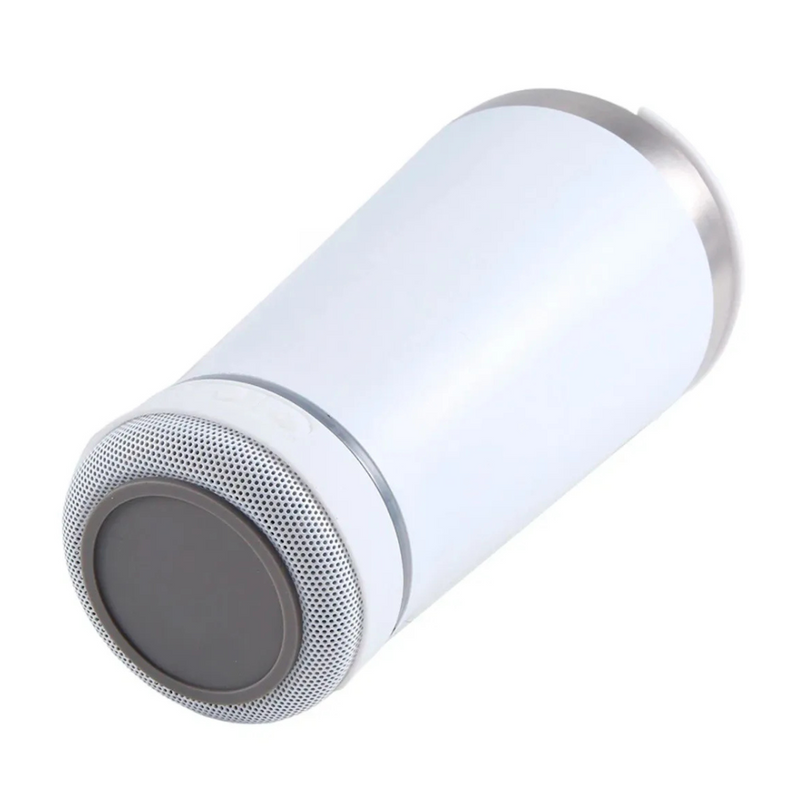 Personalizado Bluetooth - Copo Térmico Som Led e TAMPA com ABRIDOR (420 ml) - Branco