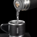 Jogo de Garrafa Térmica 500ML+ 3 Xícaras Aço Inoxidável -PRETO