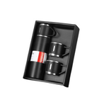 Jogo de Garrafa Térmica 500ML+ 3 Xícaras Aço Inoxidável -PRETO