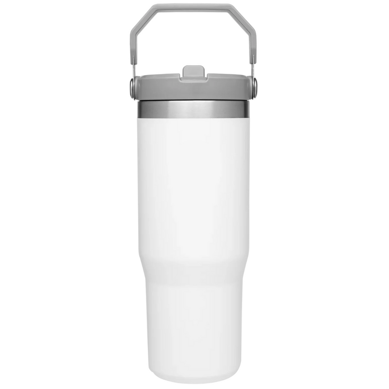 Personalizado Grande - Garrafa Flip Straw Tumbler com Alça Superior e Canudo (900ml) - Branco