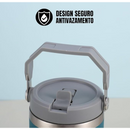 Personalizado Grande - Garrafa Flip Straw Tumbler com Alça Superior e Canudo (900ml) - Branco