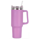 Normal - Copo Caneca (1200 ml) Inox com Alça e Canudo - Lilás