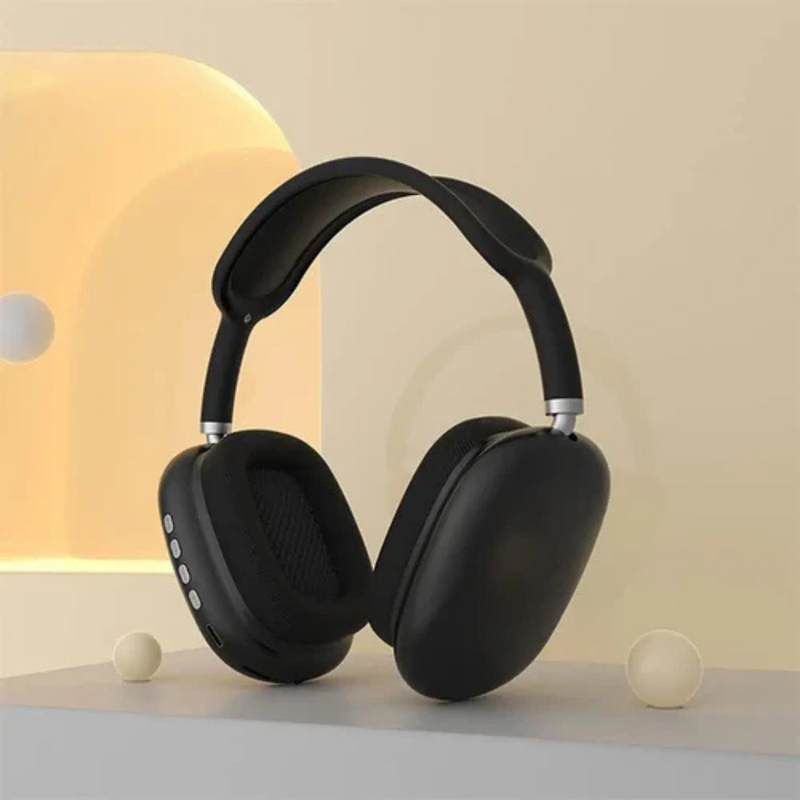 PRETO - P9- Fone De Ouvido Bluetooth Air - S/ Fio Wireless Headphone