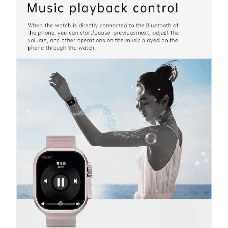 ROSA - GS9 RELÓGIO SMARTWATCH Ultra Mini 41mm 2 Pulseiras