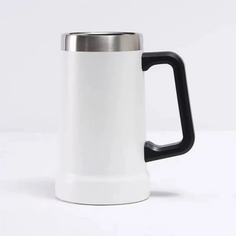 Personalizado - Caneca Térmica Inox De Cerveja (709ml) - Branco