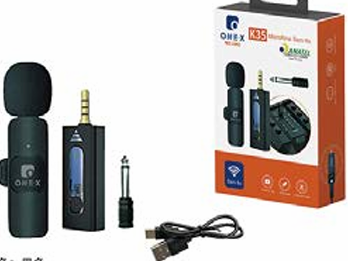 LAPELA P2 K35 - Microfone Lapela Sem Fio Bluetooth com Cabo USB