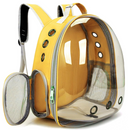 AMARELO - Mochila Pet Transporte para Cães e Gatos Visão Ampla com Entrada de Ar