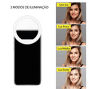 Ring Light Clip Selfie com LED para Celular Universal - (Cores Sortidas)