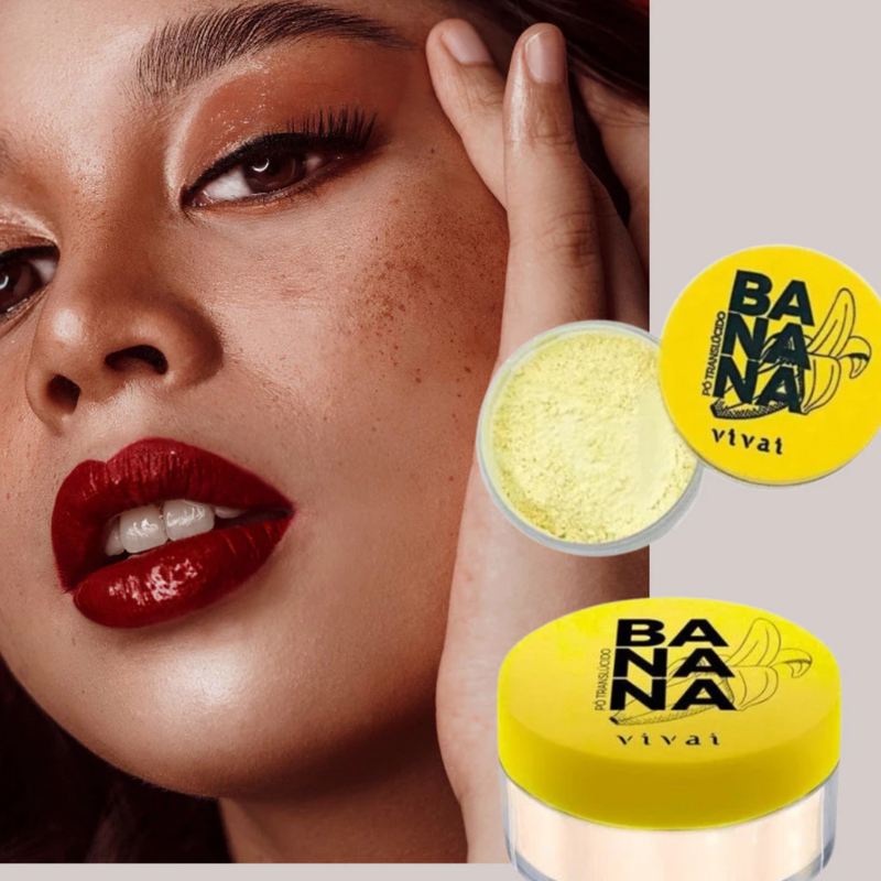 Pó de Banana Facial Fixador Translúcido Fixador Vivai Pós Base