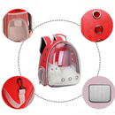VERMELHO - Mochila Pet Transporte para Cães e Gatos Visão Ampla com Entrada de Ar