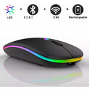 Mouse Recarregável Wireless Bluetooth Led Rgb 2.4ghz 1600 DPI 10 metros Computador Notebook Mac Windows LED