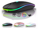Mouse Recarregável Wireless Bluetooth Led Rgb 2.4ghz 1600 DPI 10 metros Computador Notebook Mac Windows LED
