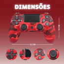 VERMELHO CAMUFLADO - Controle Sem Fio PS4 Bluetooth Joystick Gamer Recarregável