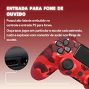 VERMELHO CAMUFLADO - Controle Sem Fio PS4 Bluetooth Joystick Gamer Recarregável