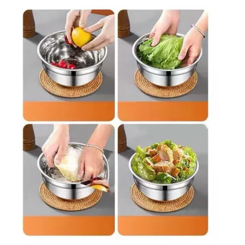 AMARELA - Bowl Saladeira Aço Inox C/tampa Silicone (PEQUENA)