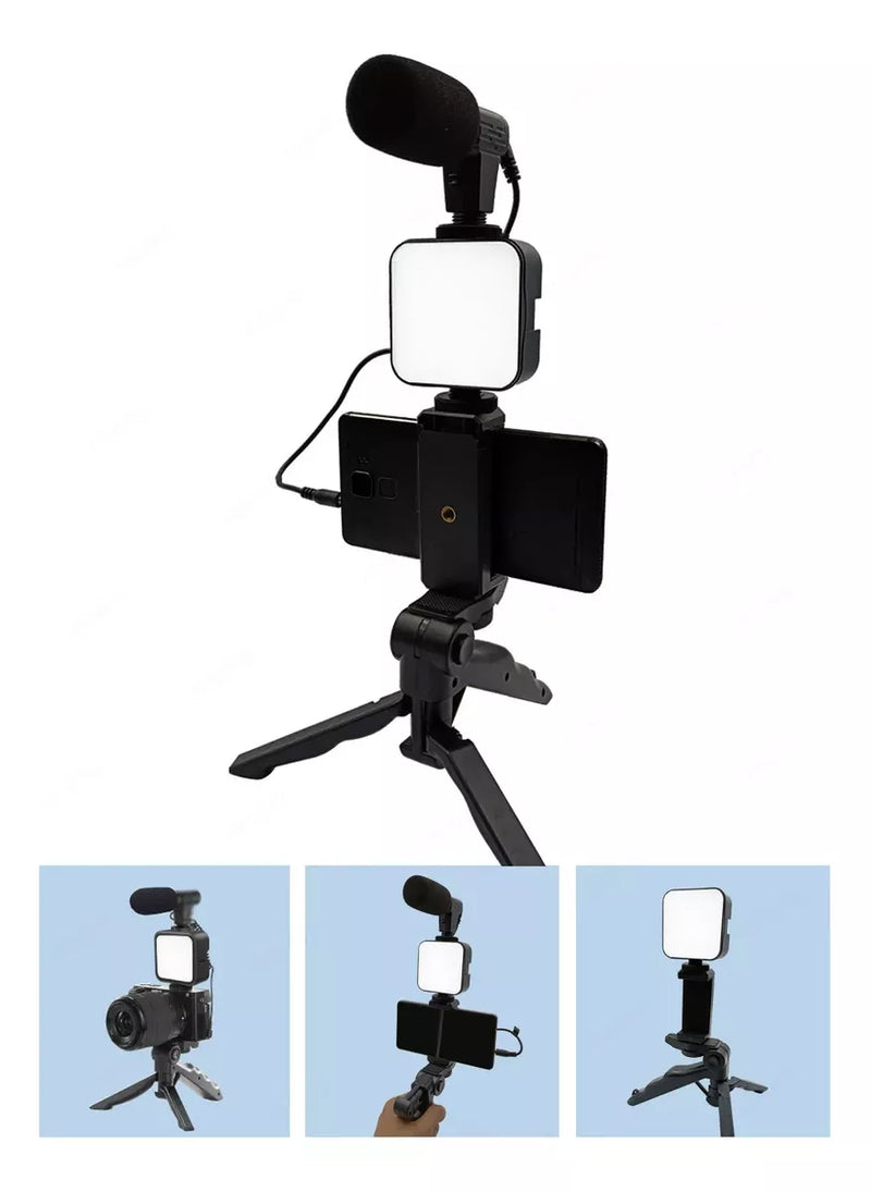 SUPORTE TRIPÉ COM LED -  Bastão de Selfie Conjunto de Gravação - BM-244