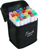 Conjunto de Caneta Colorida Ponta Dupla 24Pçs com Estojo (Versão Pretas ou Brancas)