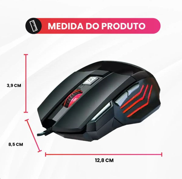 Mouse Gamer X7 Led Com Fio 7 Botões 2400dpi Profissional