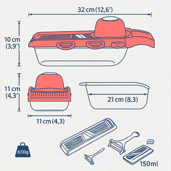 6 EM 1 CORTADOR de Legumes Mandoline Multifuncional - BM-A16