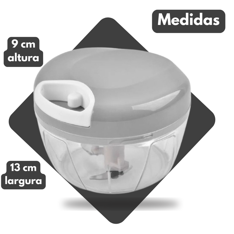 500ML -  Mini Triturador Processador Manual 3 Lâminas - (Cores Sortidas)