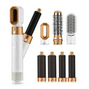 BRANCO/DOURADO - Escova Secador de Cabelo 5 em 1 Multifuncional