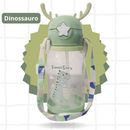 Leão ou Dinossauro - Garrafa Infantil Portátil com Desenho e Alça - (Masculino)