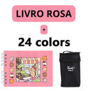 Kit Livro Colorir URSO BOB (Rosa) + 24 Canetas 