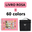 Kit Livro Colorir URSO BOB (Rosa) + 60 Canetas