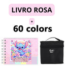 Kit Livro Colorir LIL. STI. (Rosa) + 60 Canetas