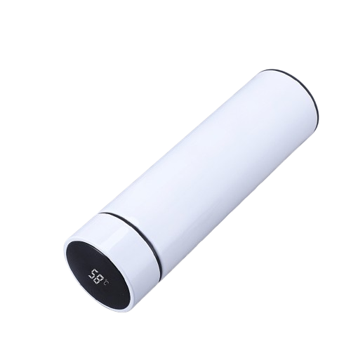 Personalizado - Garrafa Térmica com LED e Termômetro (500ml) - Branco
