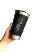 Personalizado - Copo Térmico Inox com TAMPA e ABRIDOR (473 ml) - Preto