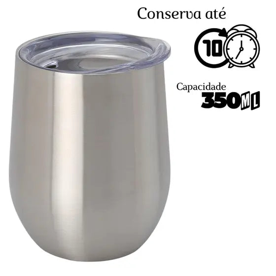 Normal - COPO CUIA Térmico Inox com Tampa Antivazamento (360 ml) - PRATA