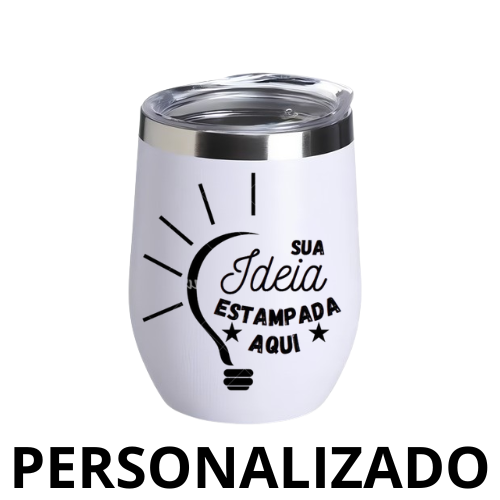 Personalizado - COPO CUIA Térmico Inox com Tampa Antivazamento (360 ml) - Branco