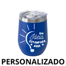 Personalizado - COPO CUIA Térmico Inox com Tampa Antivazamento (360 ml) - Azul