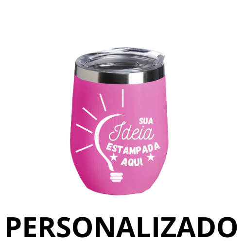 Personalizado - COPO CUIA Térmico Inox com Tampa Antivazamento (360 ml) - Pink