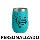 PERSONALIZADO - COPO CUIA Térmico Inox com Tampa Antivazamento (360 ml) - Ciano