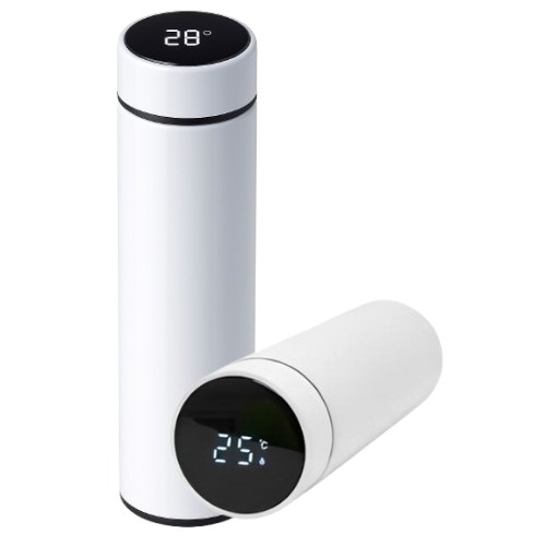 Normal - Garrafa Térmica com LED e Termômetro (500ml) - Branco