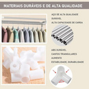 AZUL - Guarda-Roupa Organizador Dobrável e Portátil Compacto