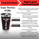 Personalizado - Copo Térmico Inox com TAMPA e ABRIDOR (473 ml) - Preto