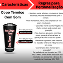 Personalizado Bluetooth - Copo Térmico Som Led e TAMPA com ABRIDOR (420 ml) - Branco
